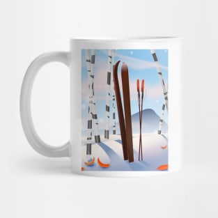 Beautiful winter Ski landscape cartoon Mug